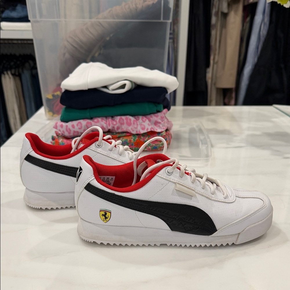 Puma White & Black Ferrari Sneakers